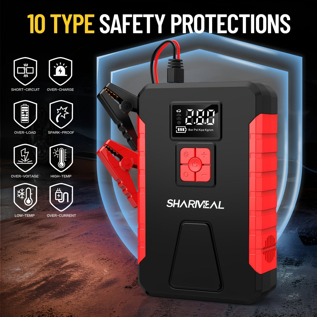 Portable Jump Starter + Air Compressor