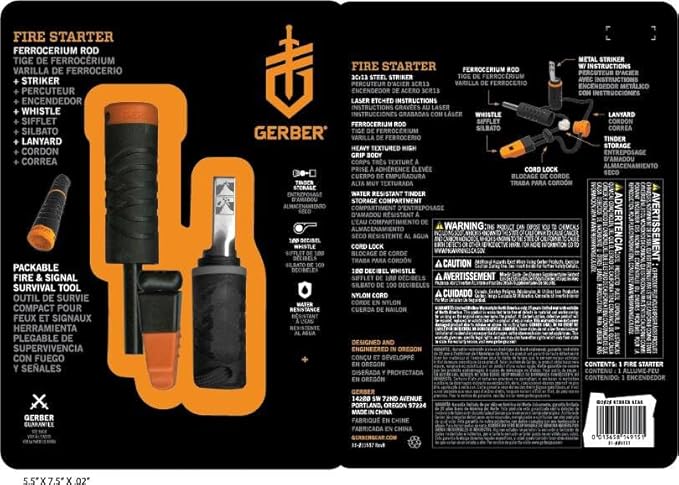 Gerber Fire Starter with Emergency Whistle