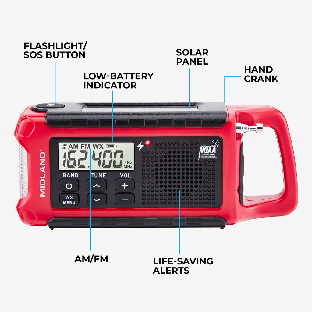 Midland ER210 Emergency Crank Weather Radio