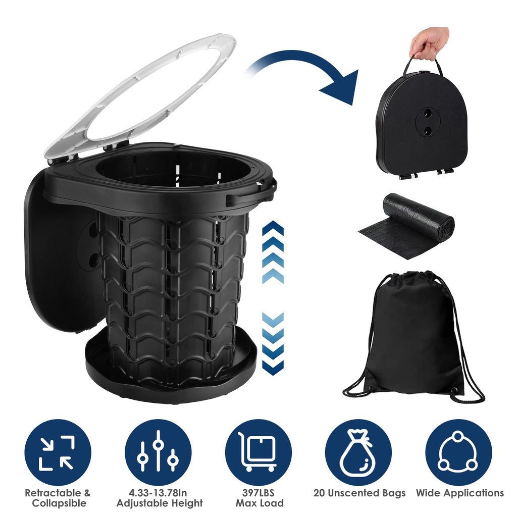 Collapsible Adjustable Portable Toilet