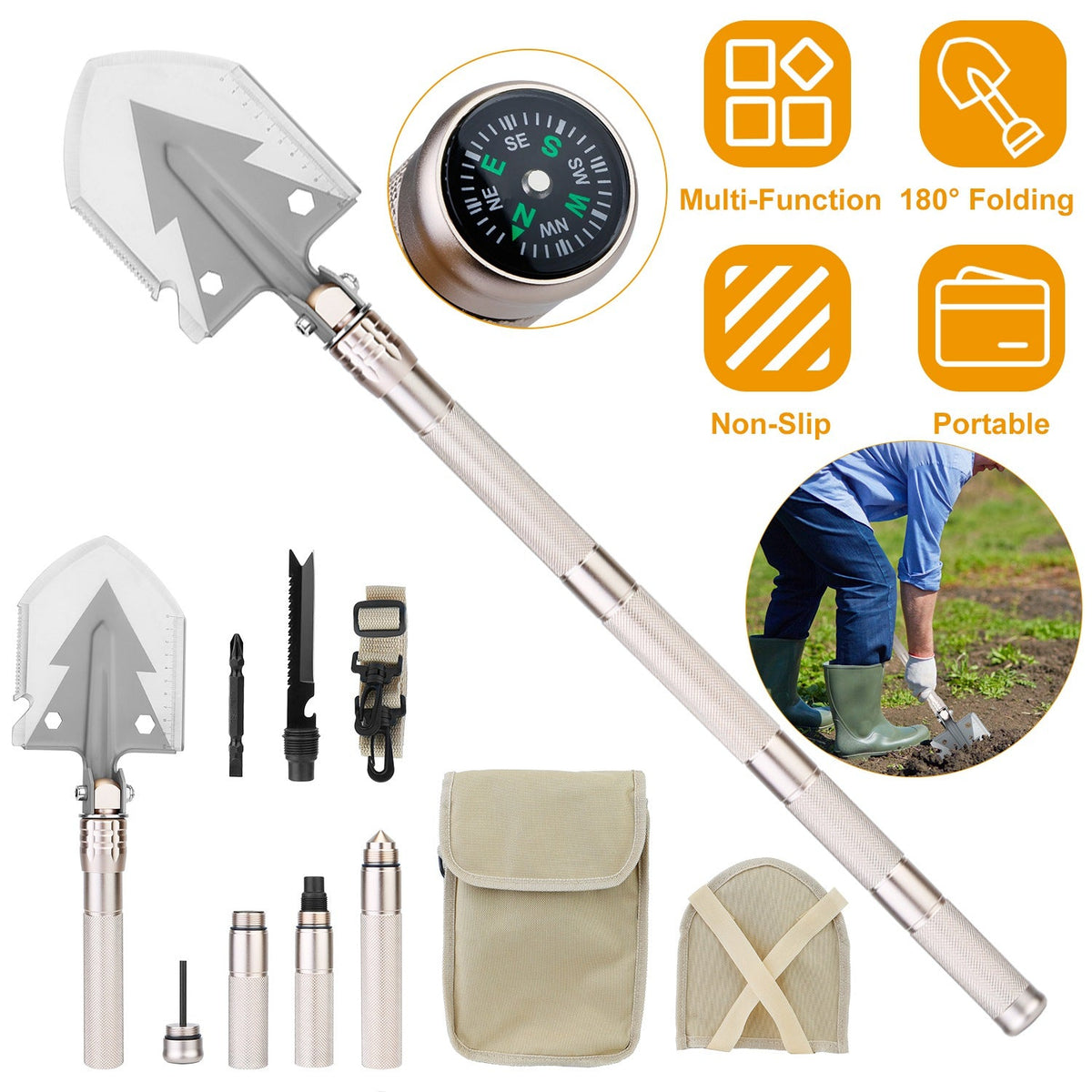 Multi-Function Folding Emergency Shovel