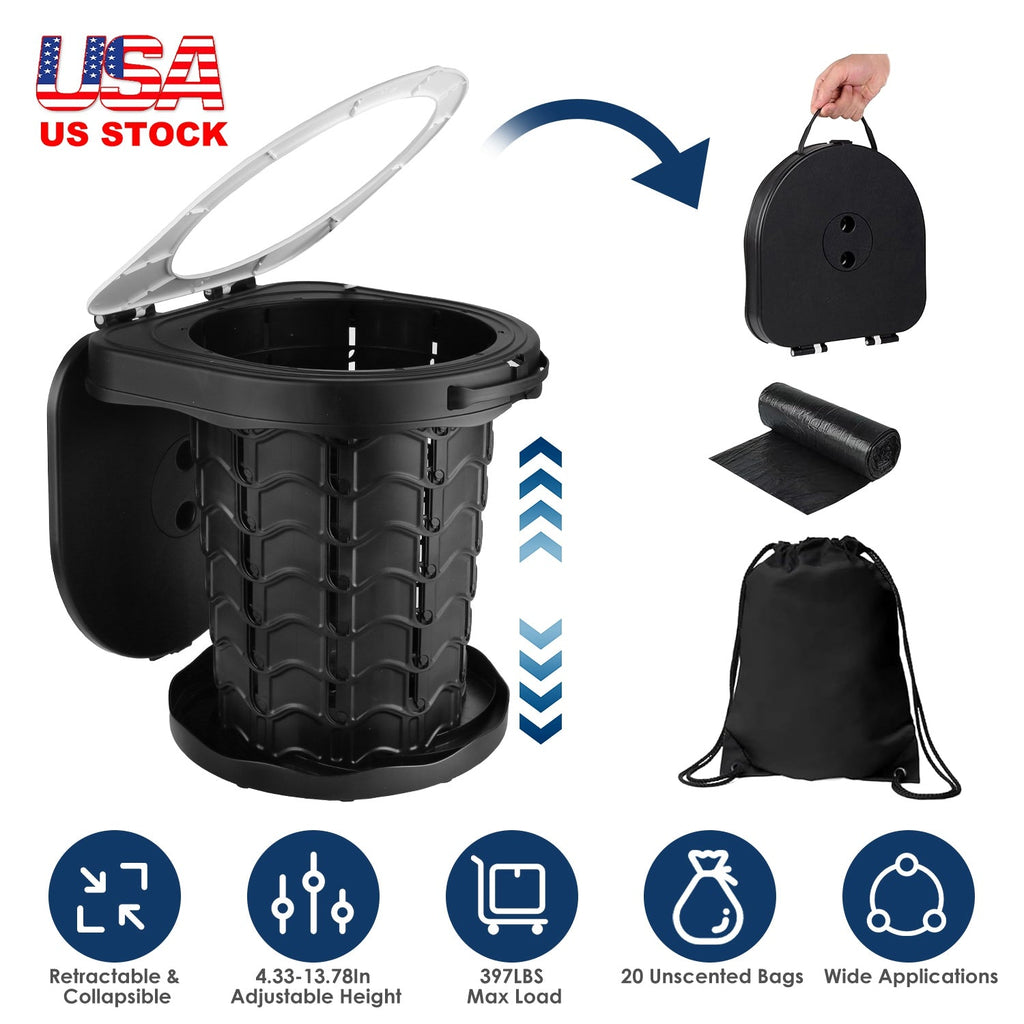 Collapsible Adjustable Portable Toilet