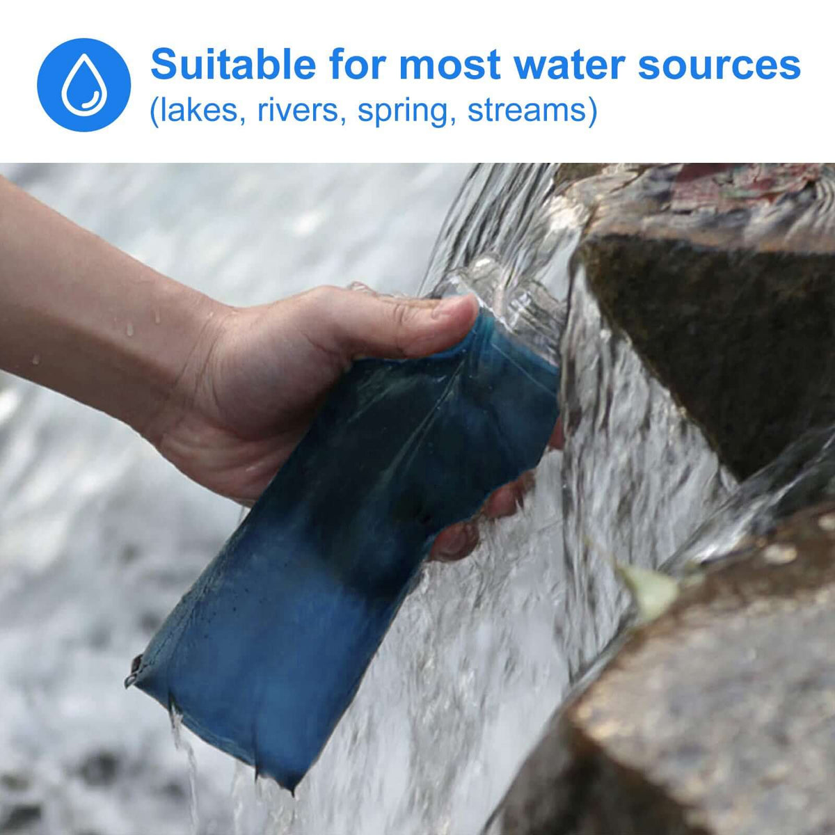 HygieniSafe® 600ml Collapsible Water Filter Bottle