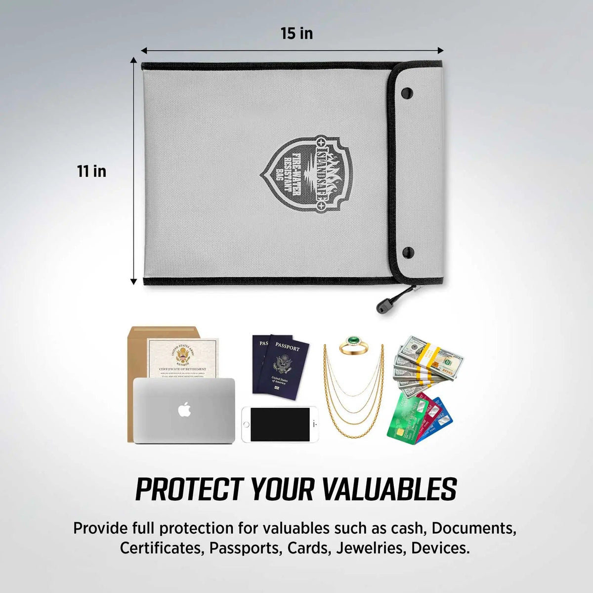 ISLANDSAFE FireVault Large Fireproof Document Bag