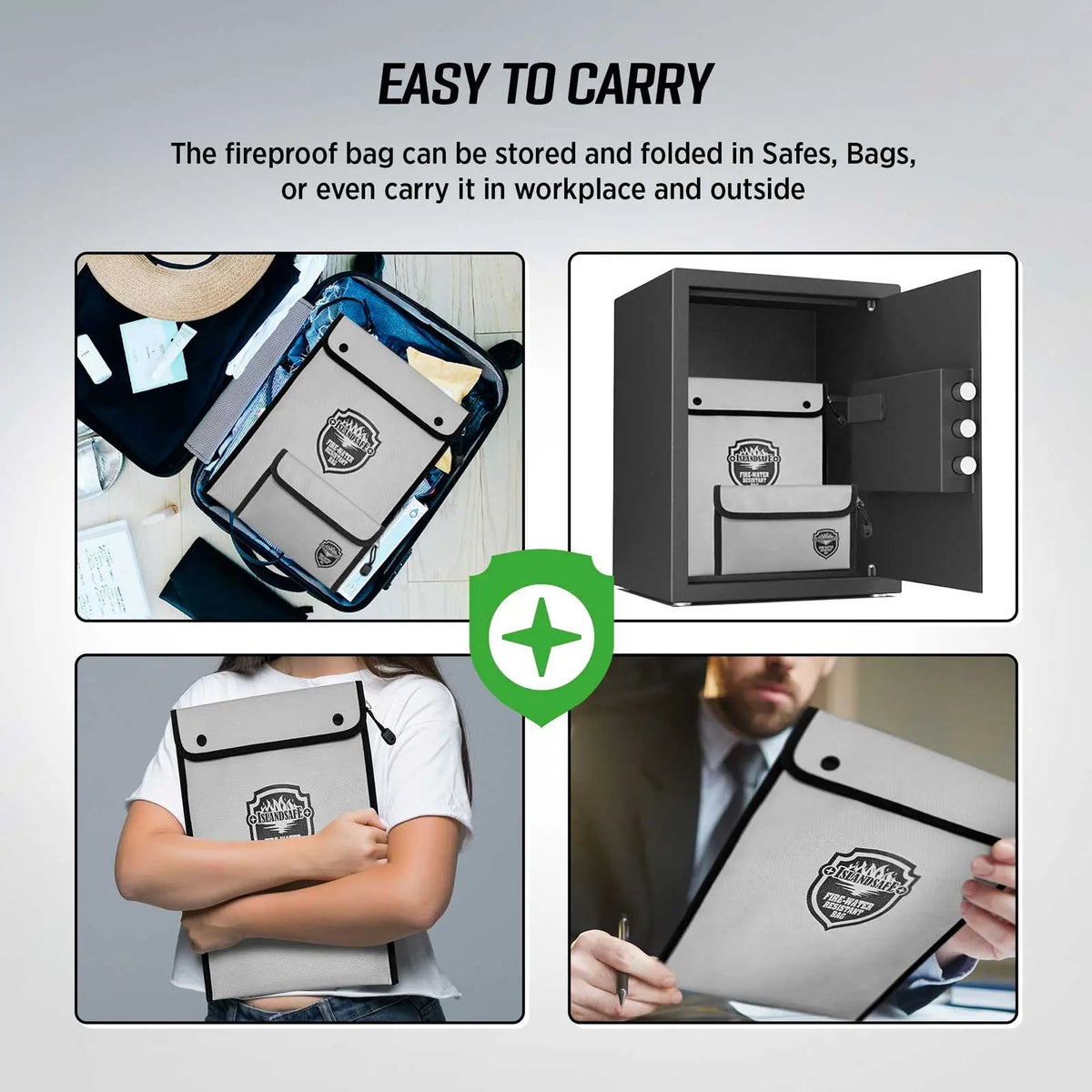 ISLANDSAFE FireVault Large Fireproof Document Bag