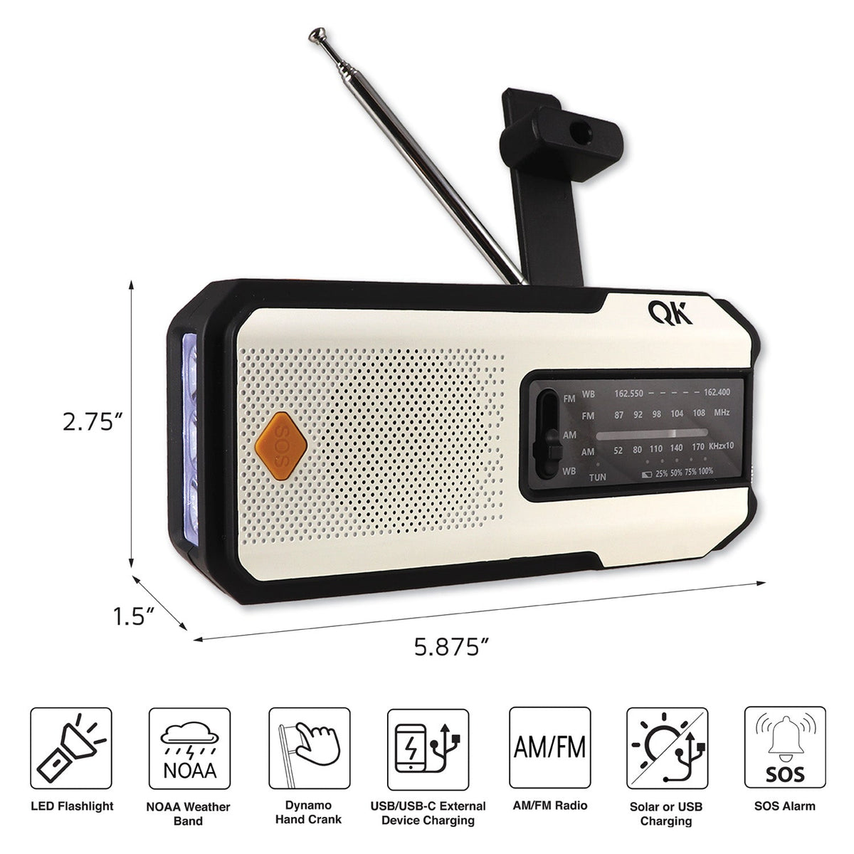 4-in-1 NOAA Emergency Radio + Flashlight