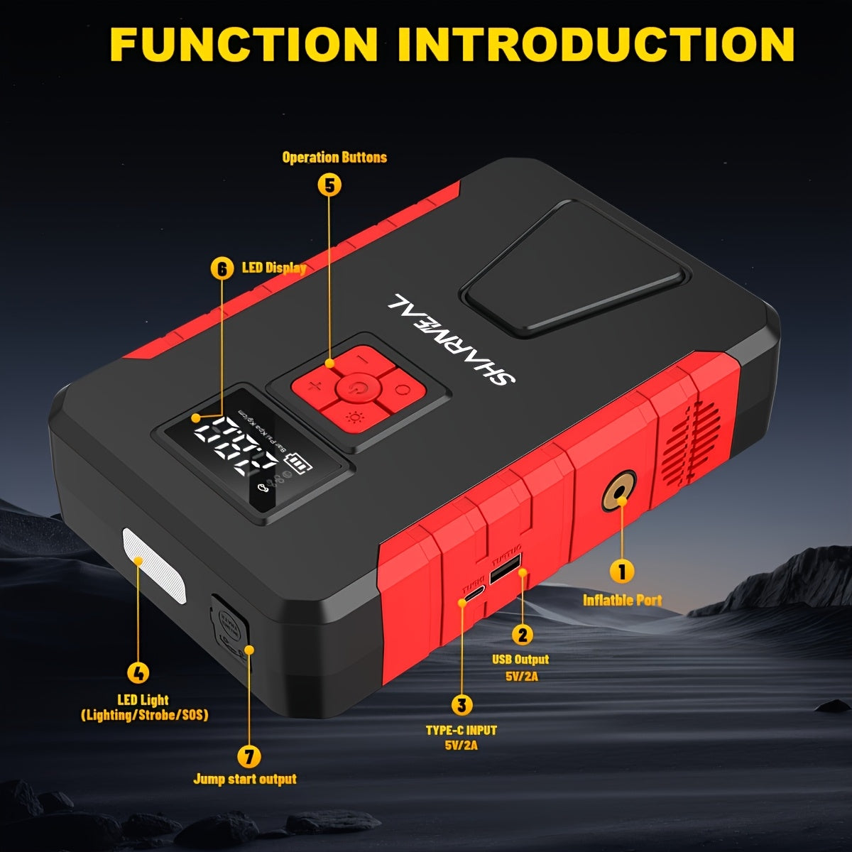 Portable Jump Starter + Air Compressor