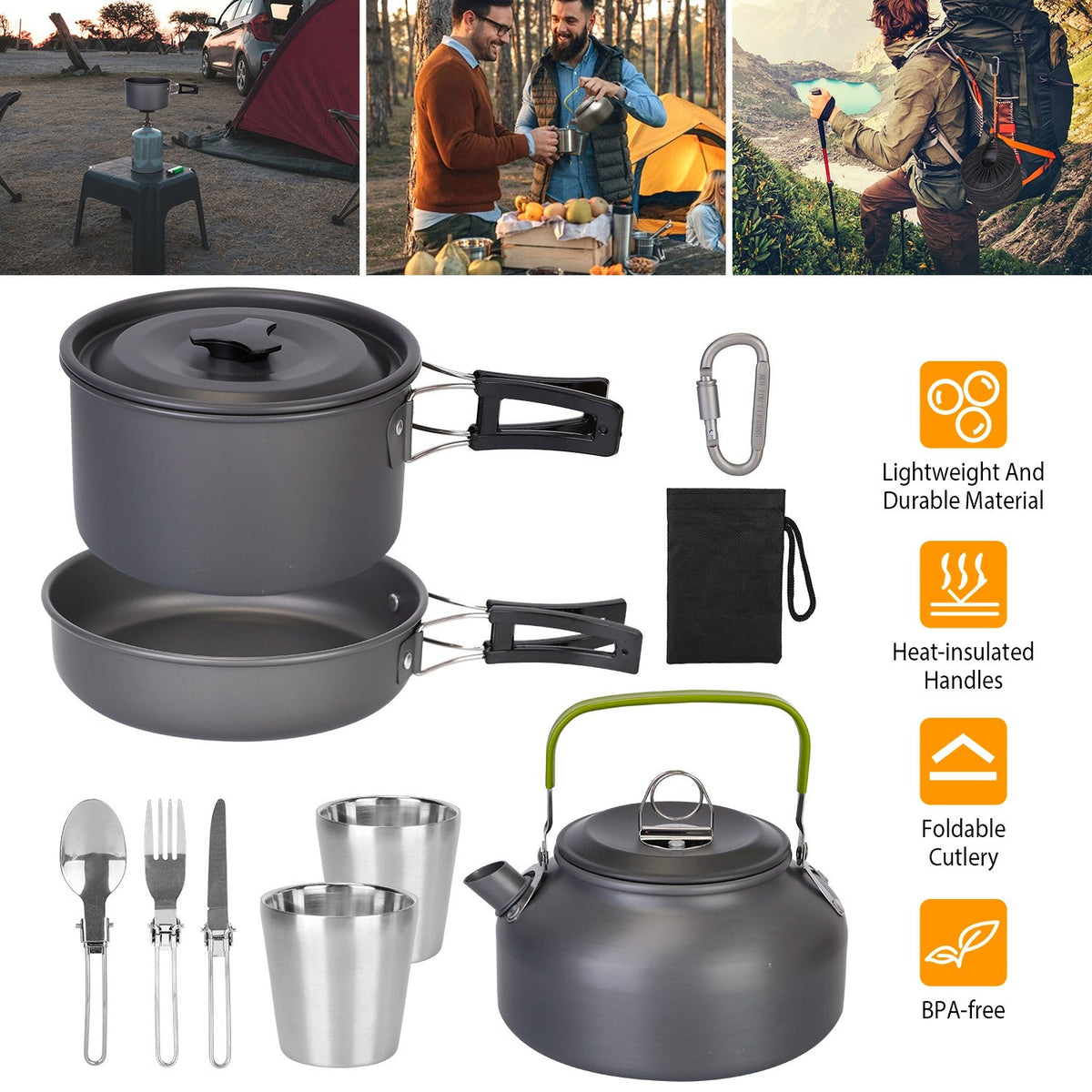 12-Piece Camping Cookware Set