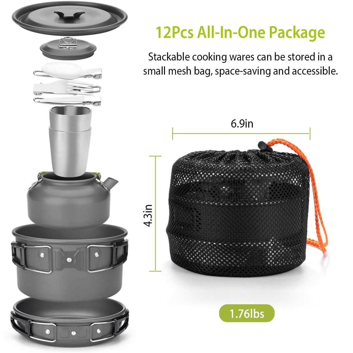 12-Piece Camping Cookware Set