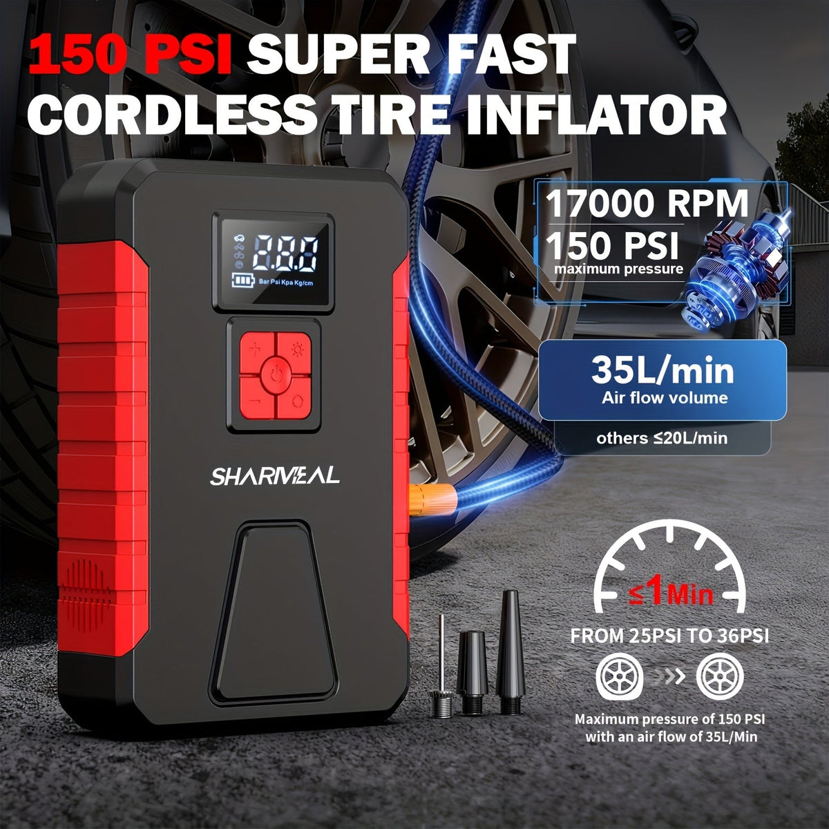 Portable Jump Starter + Air Compressor
