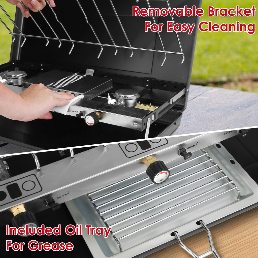 3-Burner Portable Propane Camping Stove — 20,500 BTU