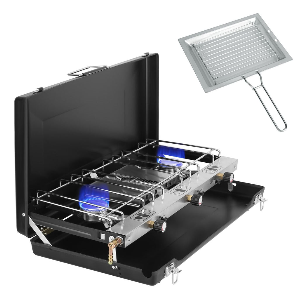 3-Burner Portable Propane Camping Stove — 20,500 BTU