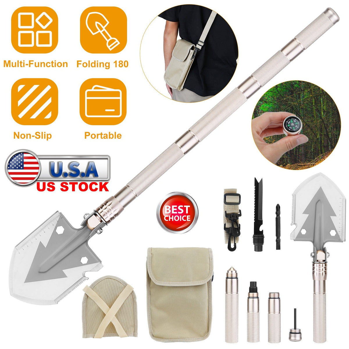 Multi-Function Folding Emergency Shovel